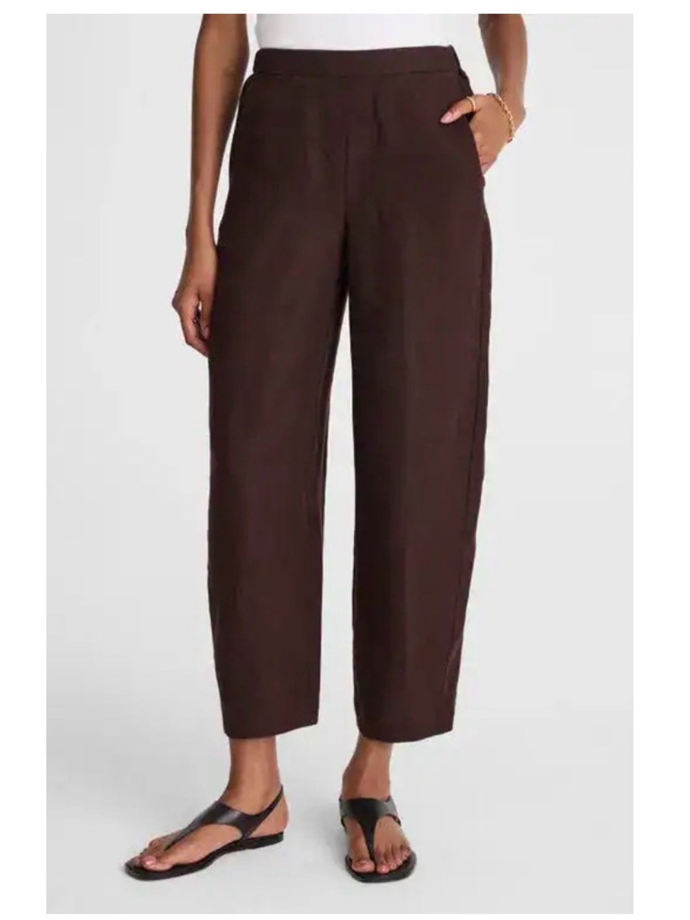 Madewell Brown Barrel Leg Crop Pants Size S